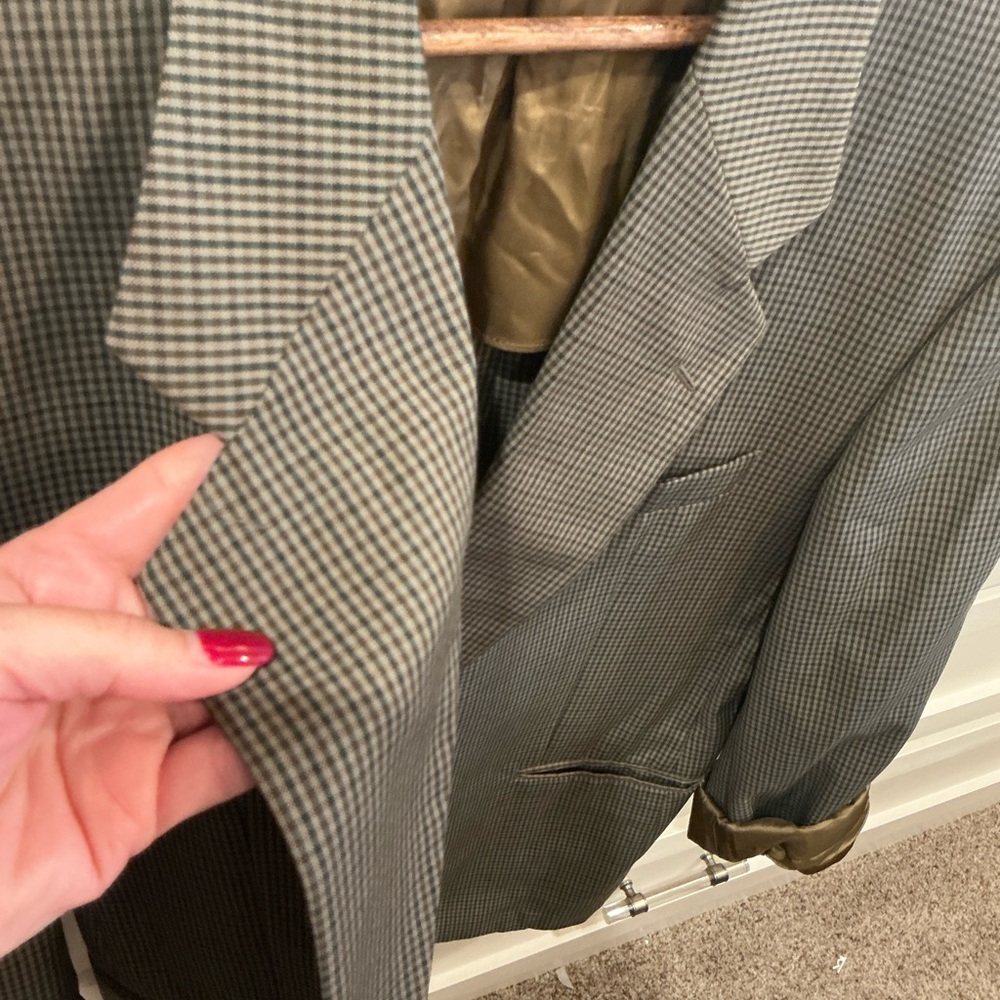Houndstooth Blazer in Brown checked with beautiful fall colors - Picture 4 of 8